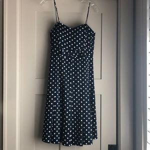 Navy blue sweetheart pika dot dress. Size S